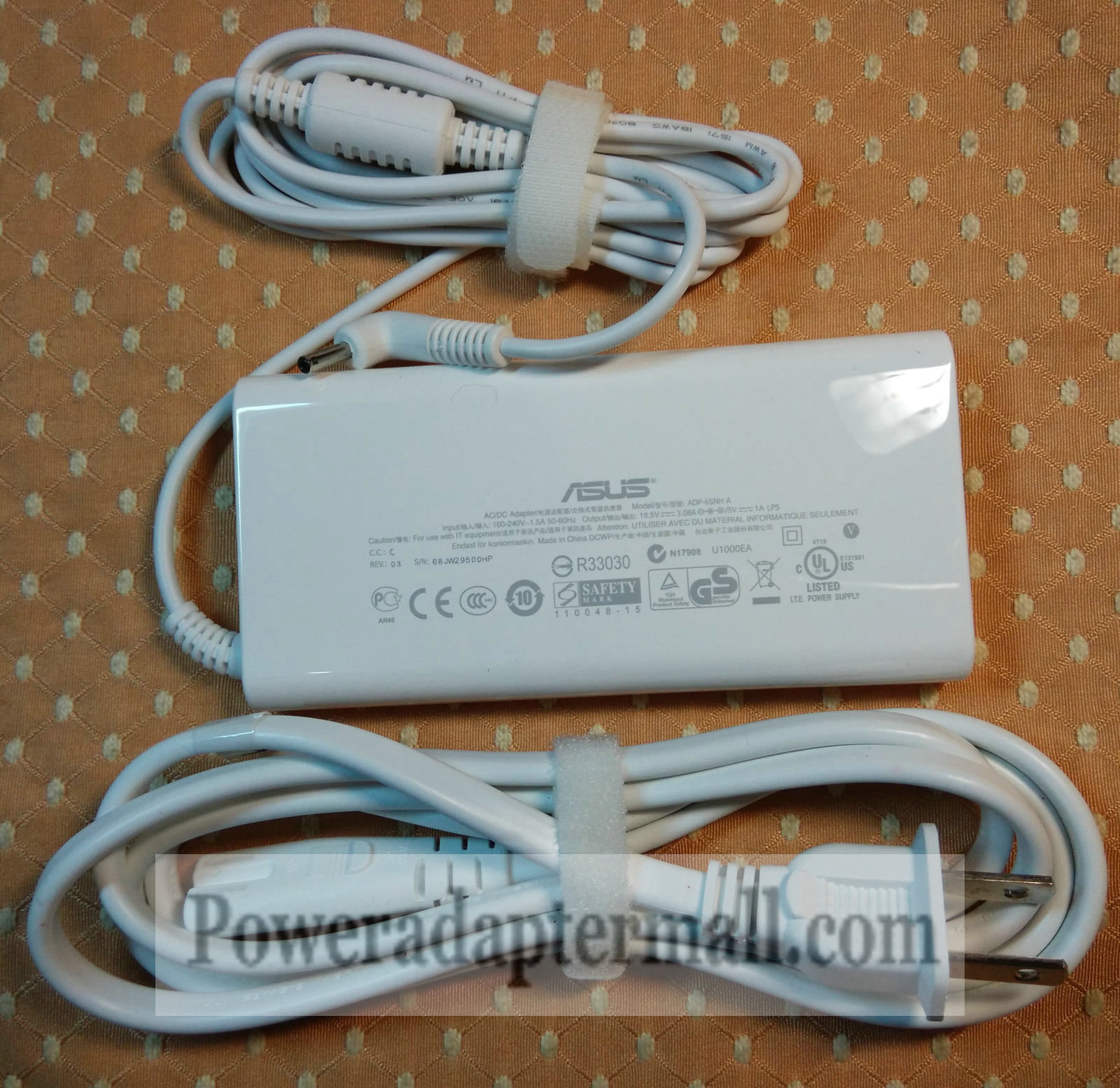 19.5V 3.08A ASUS Eee Slate B121-1A001F ADP-65NH AC Adapter White - Click Image to Close